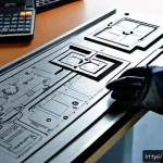 금형설계 실무에서 사용되는 도면 해독 기술 - Photorealistic close-up of a Russian mold design engineer in a modern Moscow manufacturing office, c...